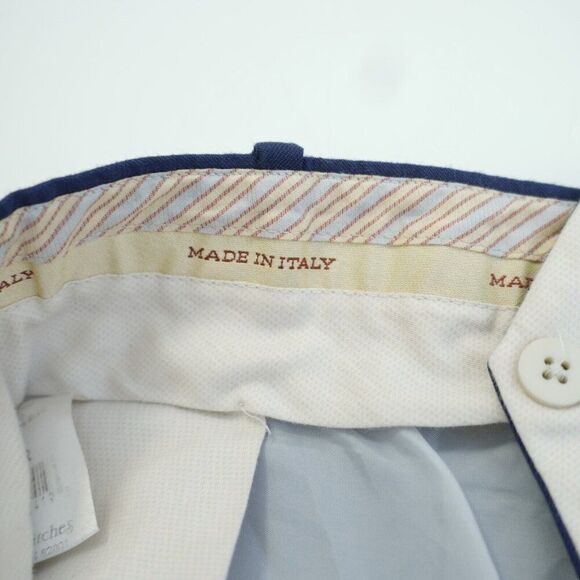 JB Britches Wool Dress Pants Trousers Blue Flat Front High Rise 42 / 28 Italy Li - Picture 6 of 7
